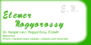 elemer mogyorossy business card