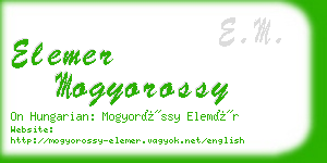 elemer mogyorossy business card